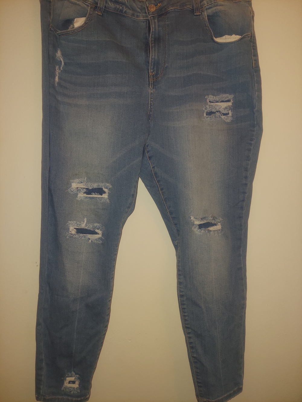 Wax Jean Women's Ripped Light Blue Skinny Jeans